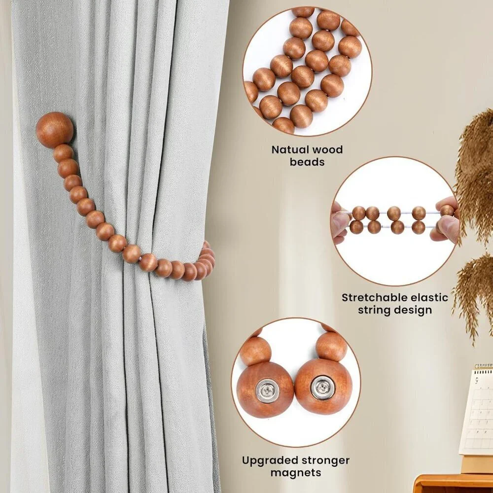 Magnetic Curtain Tiebacks Brown Curtain Holdbacks Curtains 2 Pack Nursery Decor